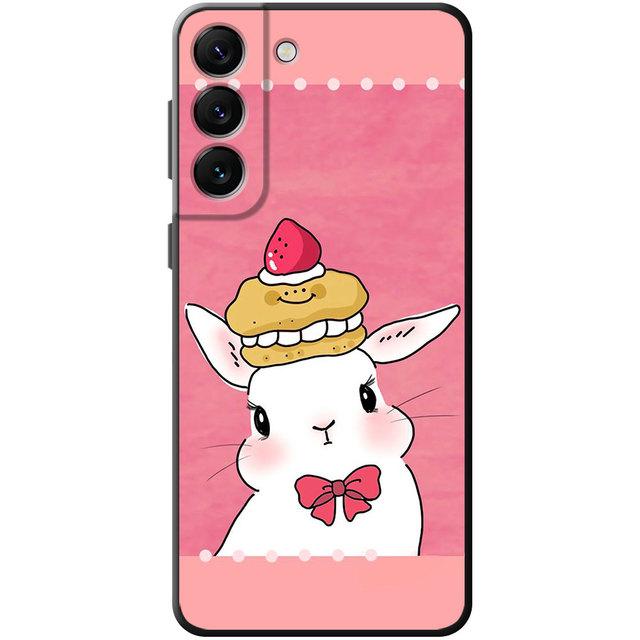 Flower Love Pink Cute Rabbit Phone Case For Samsung Galaxy S22 S21 S20 Fe Ultra S10 S9 S8 Plus S10e Note 20ultra 10plus Shell