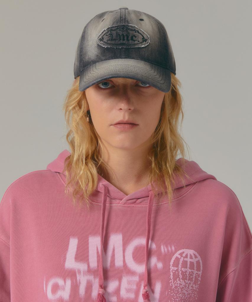 LMC Washed Denim Gothic Oval 6Panel Cap Dark Navy