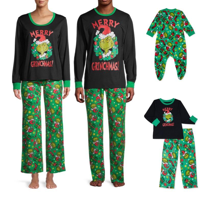 New autumn and winter Christmas parent-child clothing, whole family decoration cartoon characters parent-child family of three four Christmas