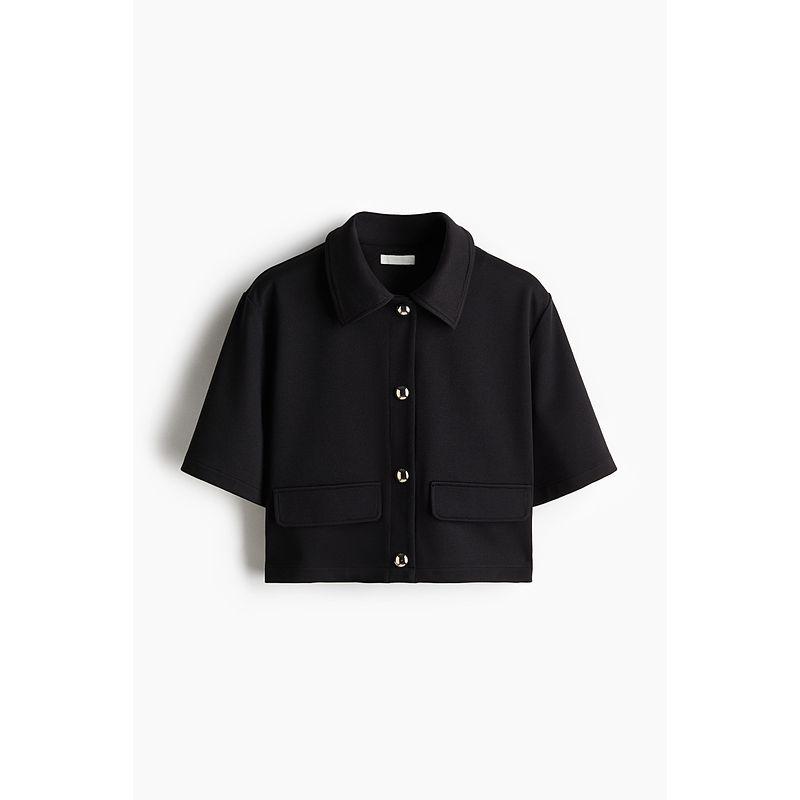 

HM Women s Clothing Fall 2025 New Arrival Jersey Cardigan 1267590 Black 170/116