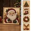 Holiday DIY Projects for Family Christmas Faux Pearl Painting Art Kit with Frame, Santa Stress Relief Crafting Activities Beads Craft Adults Beginner,