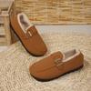 Winter Women's Warm Plush Loafers with Buckle Decoration, Plush Lining, Flat Sole, Comfortable and Casual Daily Shoes