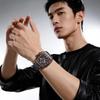 OLEVS Analog Quartz Square Sports Brand Metal Large Black Chronograph Men's Watch, Dial, Watch, Name, Band, Waterproof, Dial,