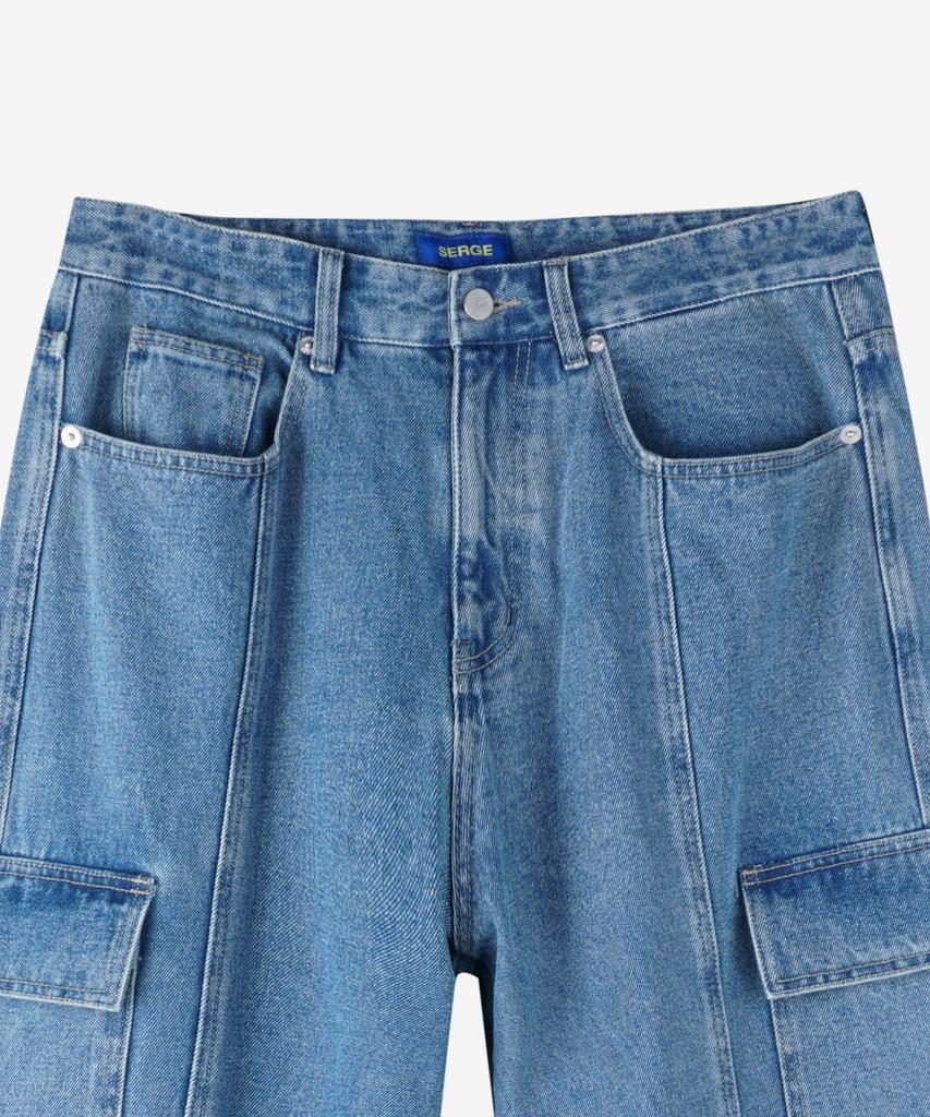 ESN Zipper Cargo Denim Pants V29_Blue