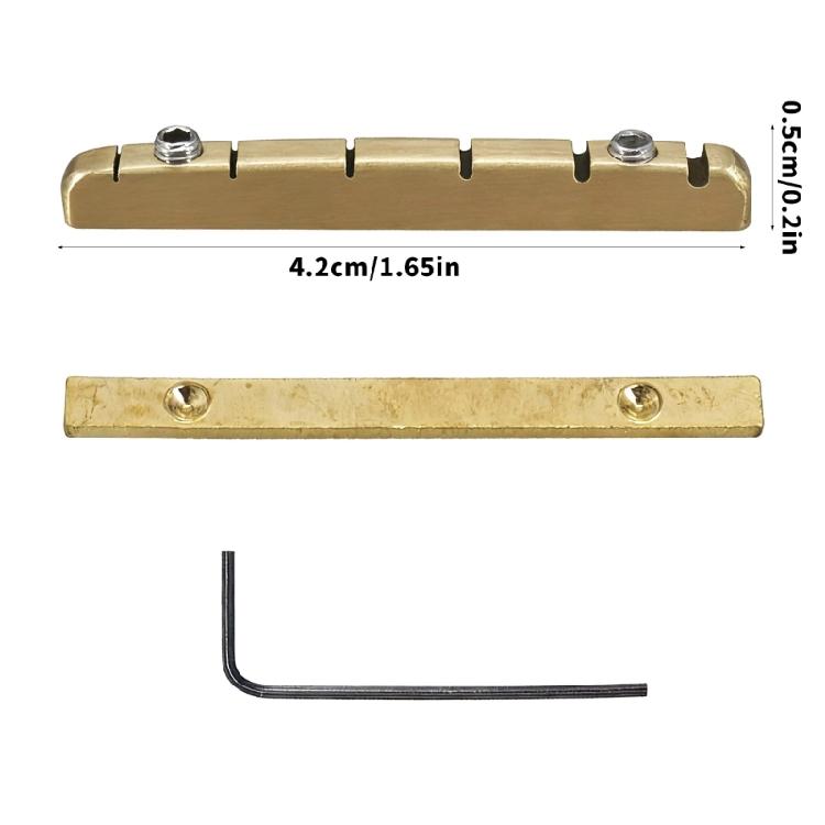 Porca de Latão Ajustável para Guitarra Elétrica com Ajuste de Altura e Sustain Aprimorado com Placa de Base e Chave
