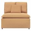 Modular Sofa Center Module with Cushions Beige 100 Cm