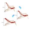 Transat de jardin - SPRINGOS - Chaise longue pliante en bois - Accoudoirs - 3 positions - 120 kg