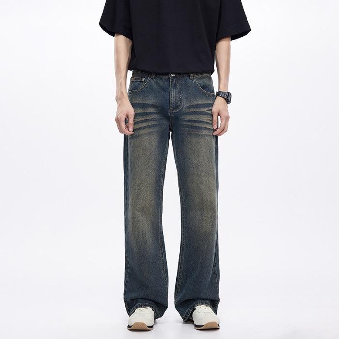 

Весна Новые Американские Ретро Уличные Повседневные Микро-клеш Брюки в Пол Толстые Джинсовые Брюки 40