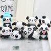 8 Three-dimensional Creative Small Cute Plastic Panda-shaped Figurines and Micro-landscape Decorative Figurines