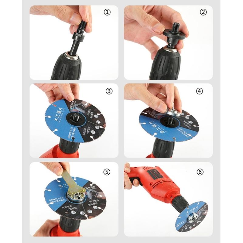 Kit Convertitore Trapano Elettrico in Smerigliatrice Angolare Adattatore di Collegamento per Smerigliatura con Asta di Collegamento per Disco da Taglio per Lucidatura