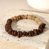Elastic Bracelet, Retro Niche Coconut Flake Wood Splicing Woven Bracelet Women'S Bracelet