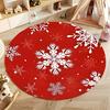 Red Snowflake Patterned Carpet for Holiday Decor round carpet for home sofa bedroom, gift