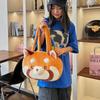 Große Kapazität Tier Schultertasche Stickerei Roter Panda Handtasche Niedliche Rote Panda Plüschtasche Schule