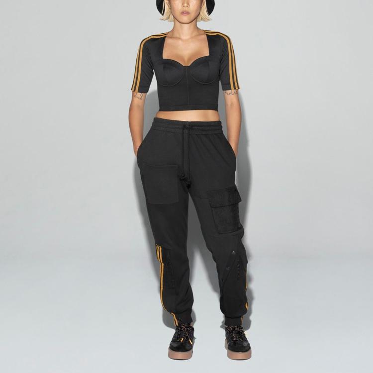 Adidas Originals, Ivy Park Adidas Originals Clover X Ivy Park Co-Branded Cargo Pants Unisex Bottoms Black H38828