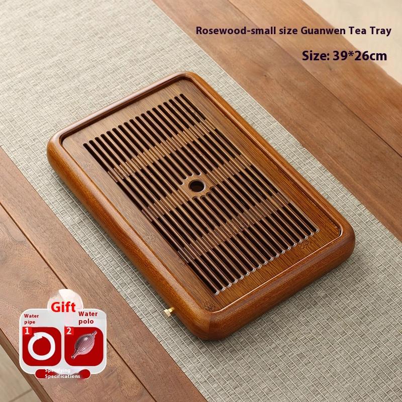 Tea Tray Home Small Solid Wood Pear Wood Dry Soaking Platform Water Storage Tea Set Tea Tray Wooden Tray
