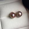 Winter colorful purple pearl plain stud earrings ball earrings niche design gentle stud earrings women's high-end earrings