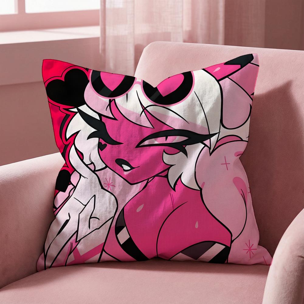 H-Helluva Boss CARTOON Cushion Cover Multi-Scene Pillow Cover for Home & Car - Reversible, Soft & Durable for Daily Use