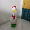 Christmas Porch Goose Outfits Santa Hat with Scarf Festive Costume Yard Goose Statue Clothes for 23" Goose Statue Patio Lawn Garden Decoration