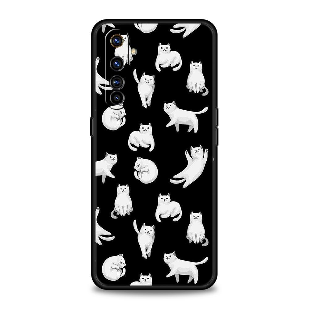 Funny Black Cat Phone Case For Realme 16 15T 14 13 12 11 10 4G 9 8 5G Pro Plus C21 C25 C35 GT5 GT3 GT2 Neo 2 3 3T 5 Cover