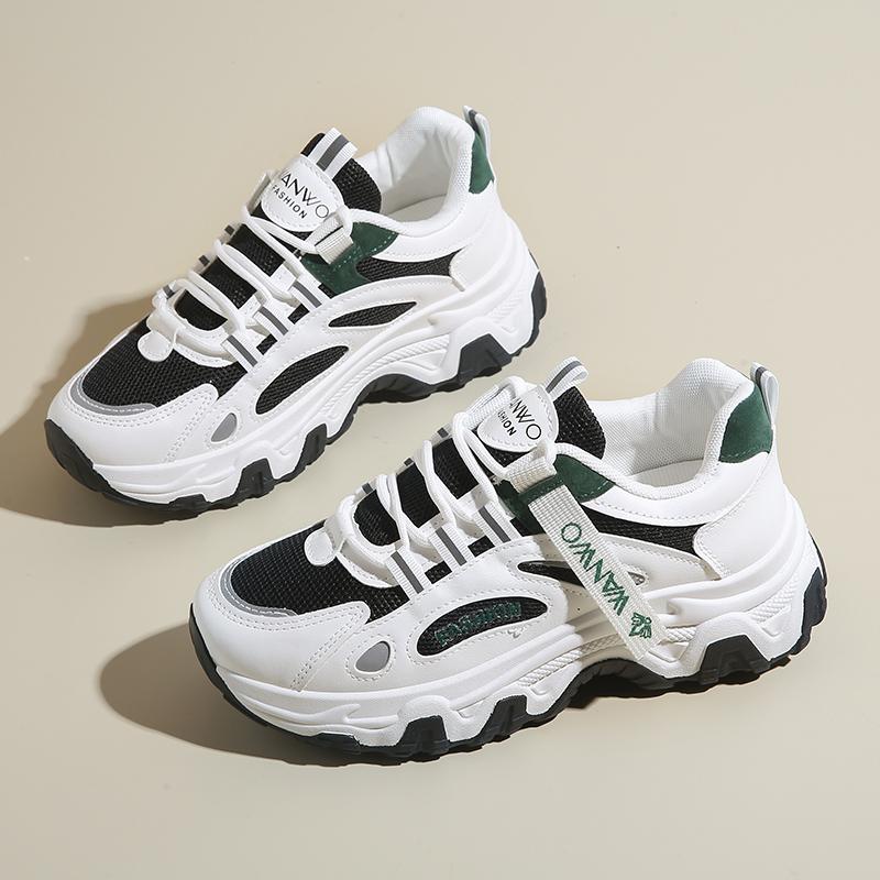 Women's Trainers New Chunky Sneakers Women Breathable Mesh Casual Shoes Sneakers Tennis Female Platform Lace Up Vulcanized Shoes