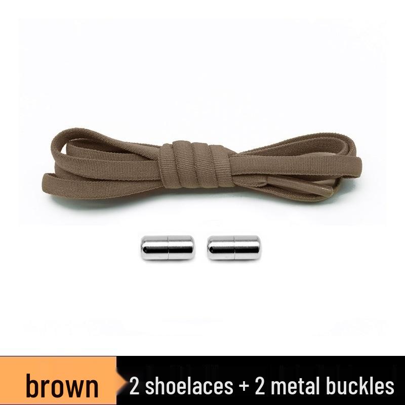 Semicircular No-Tie Elastic Shoelaces with Metal Capsule Buckle Shoe Accessories