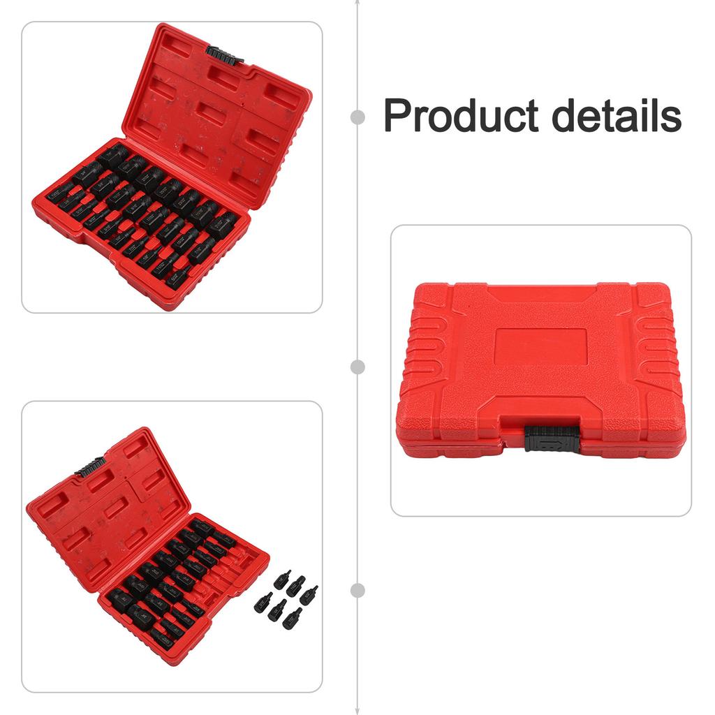 Car Tools 215*155mm 8.46*6.10in Bolt Remover 25 Piece Screw Extractor Automotive Repair Tools Construction Site Tools