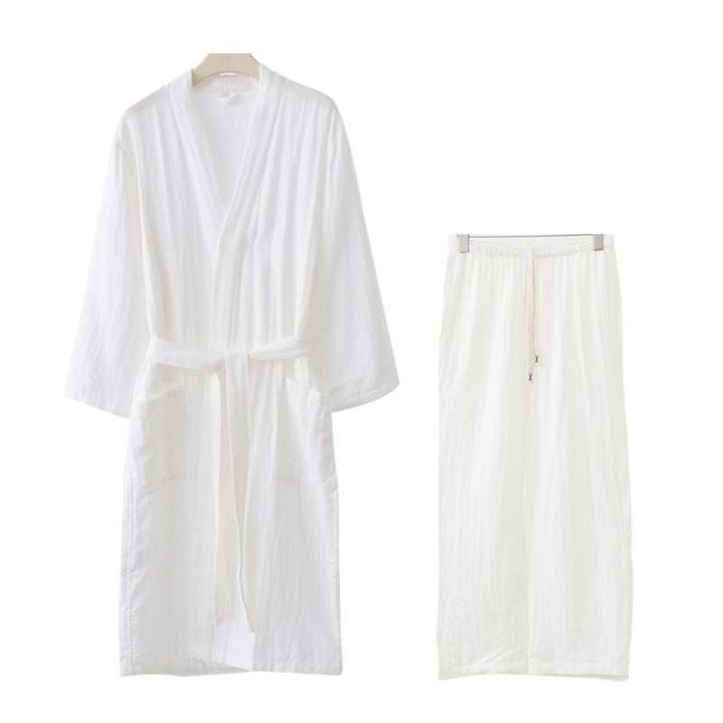 Accappatoio Yukata in Garza di Cotone a 3 Strati, Motivo delle Quattro Stagioni Giapponesi: Indumenti Morbidi e Assorbenti per Casa e Salone