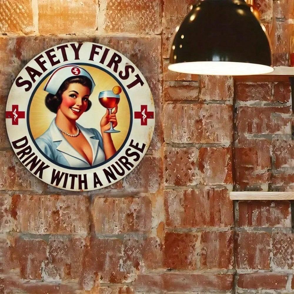 Retro Metal Wall Sign, 2D Flat Tin Art for Cafe Bar Man Cave, Vintage Home Decor, Unique Gift
