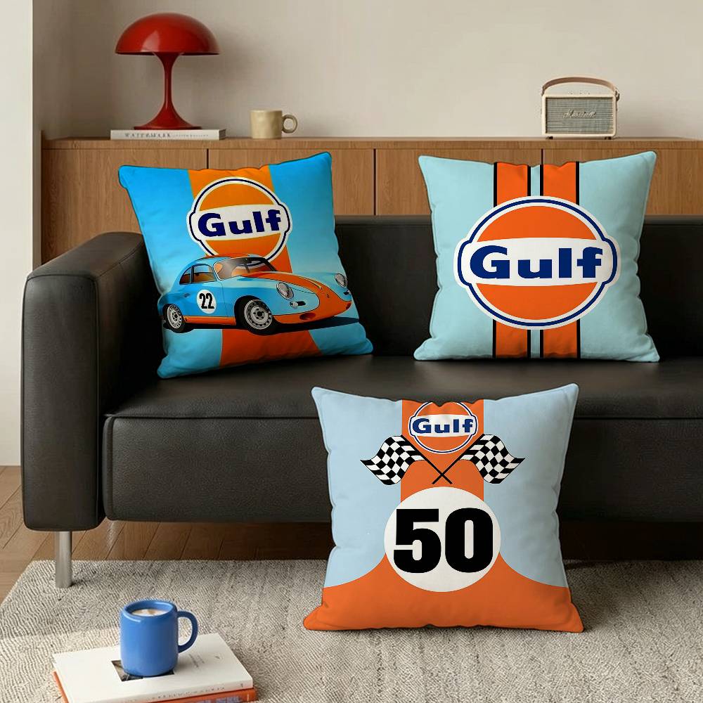 Gulf Car Logo Various Sizes Square Pillow Case For Car Home Bedchamber Decor