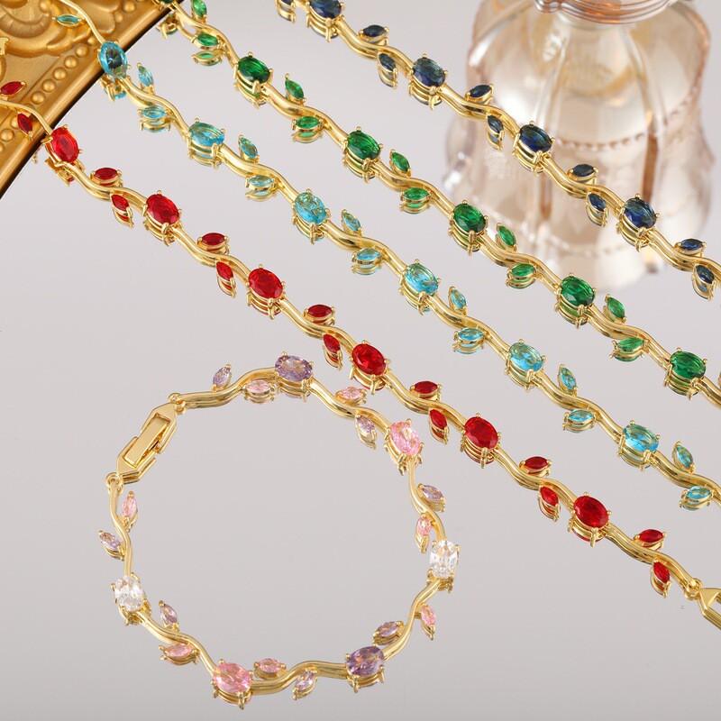 Elegant Zircon-Embellished Tree Branch Bracelet In Eco-Friendly Copper With Gold Plating Unisex Luxury Jewelry Daily Wear