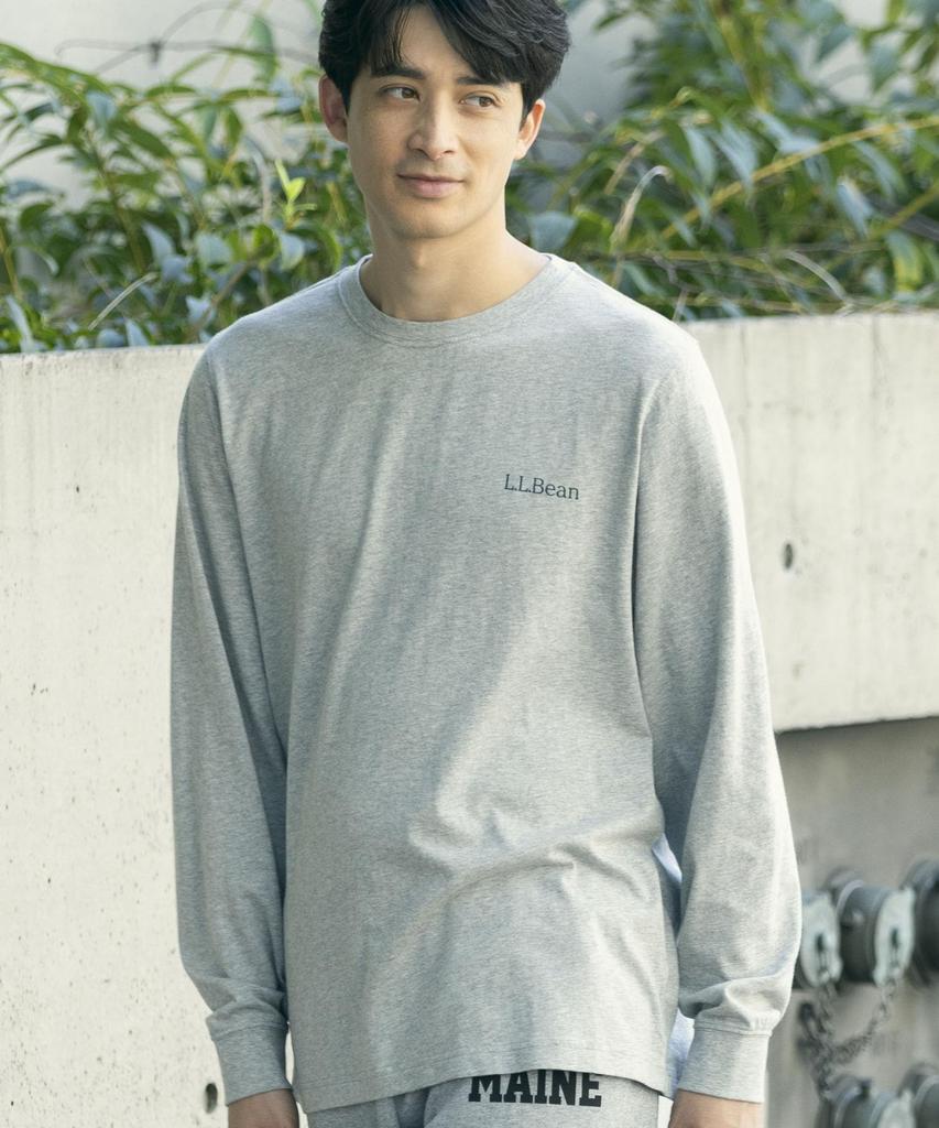 [L.L.Bean] Men's Japan Fit Carefree Unshrinkable Tee, Long Sleeve, Size M, Black 1000285976