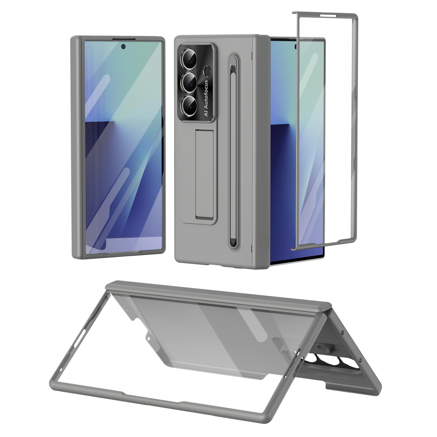 

Matte Hard PC Hinge Phone Case For Samsung Galaxy Z Fold 7 6 Stylus S Pen Holder Bracket Fold6 Fold7 Glass Film Protector Cover For Galaxy Z Fold 7