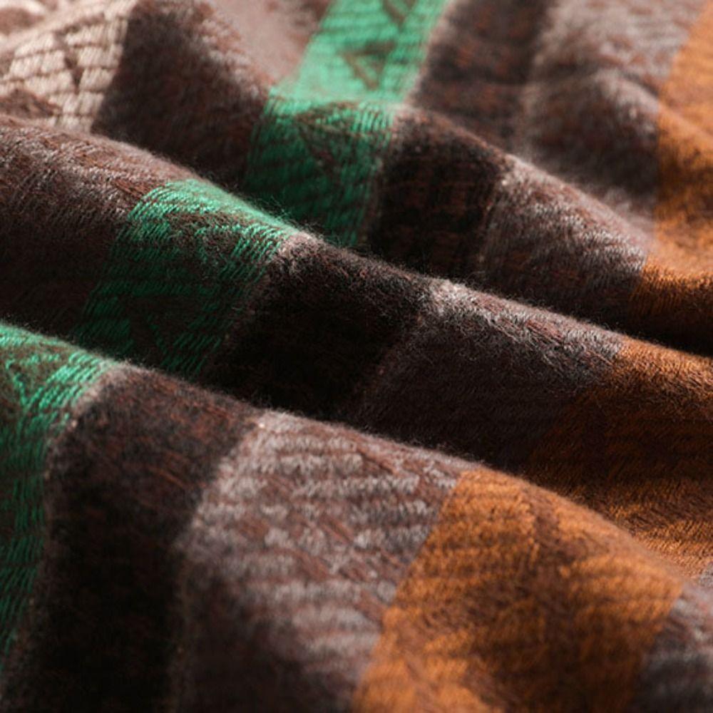 Autumn Winter Shawl Cape Imitation Cashmere Cloak Cardigan Fashion Tassel Scarf Wraps