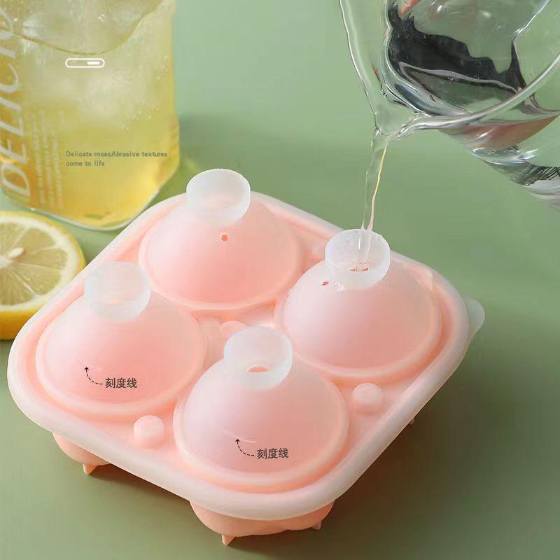 3D Rose Ice Molds 4 Holes Ice Cube Tray Mold Flower Shape Silicone Ice Mold Ice Ball Maker Kitchen Bar Utensils Tool Accessories