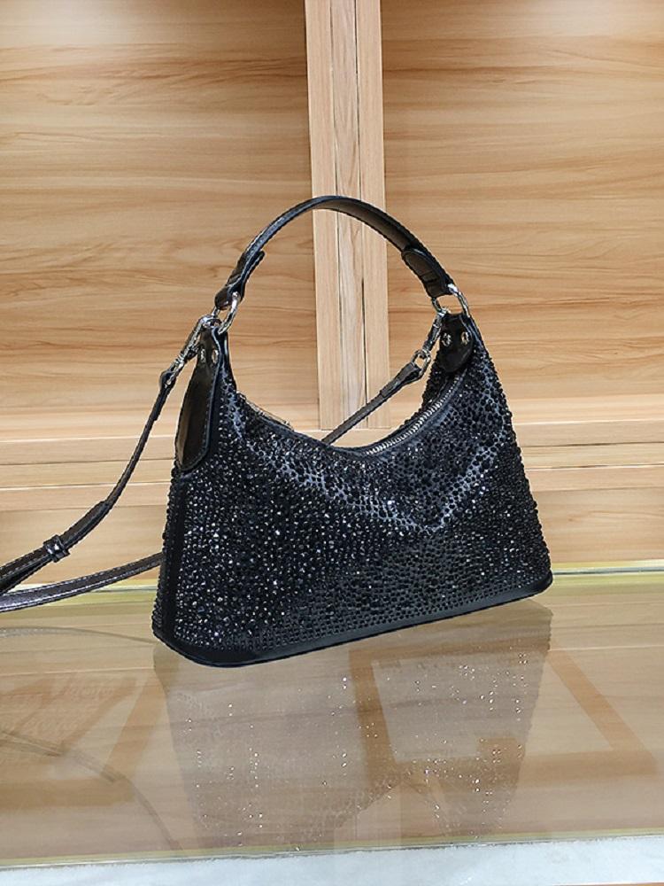 Women Shiny Evening Handbag Female Delicate Rhinestone Shoulder Bag Dinner Fashion Luxury Large Capacity Tote Bag Gift for Girls