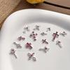 Pink Rhinestone Cross Nail Art Decorations: Multiple Styles of Wearable Metal Nail Accessories