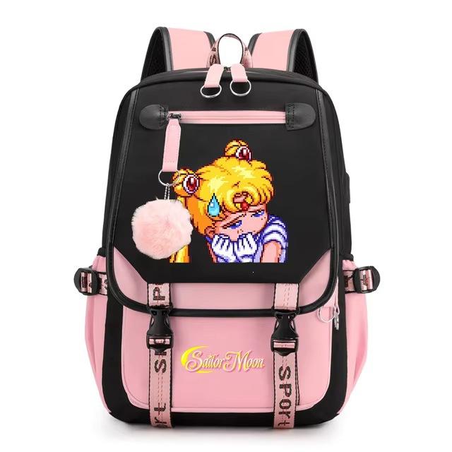 Sailor Moon Cartoon Casual Backpack Youth Girl Student School Bag Gift Cartoon Cute Backpack