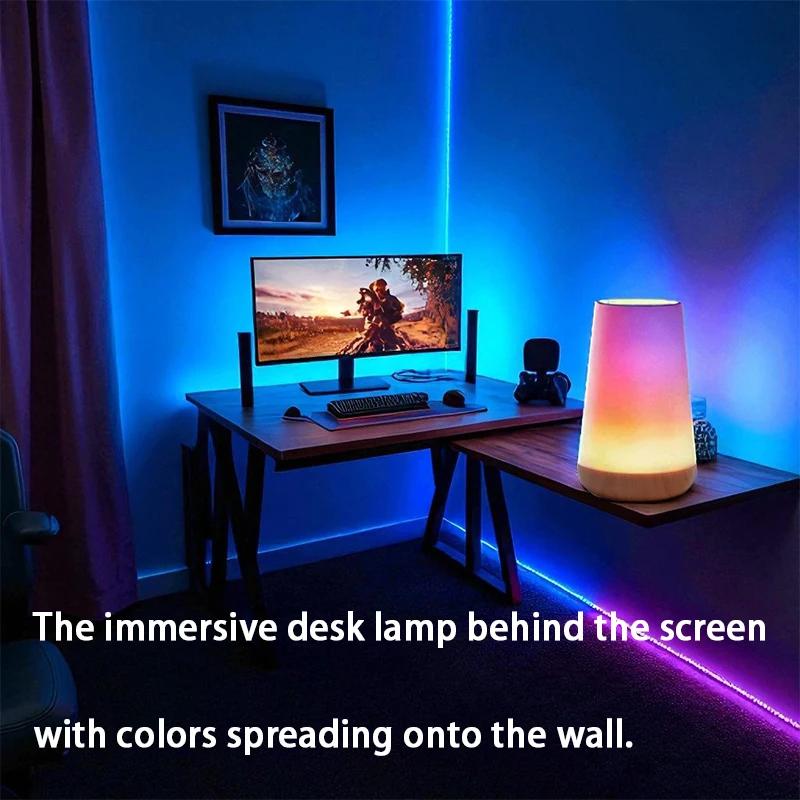 Table Lamp Bedside Light For Bedroom Color Modes Remote Control Touch Dimmable USB Rechargeable Portable Night Lamp