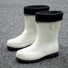 Fashion Men's Water Shoes Winter Wear Non-slip Work Rain Boots New Warm Bundle Middle Tube Rain Shoes Men