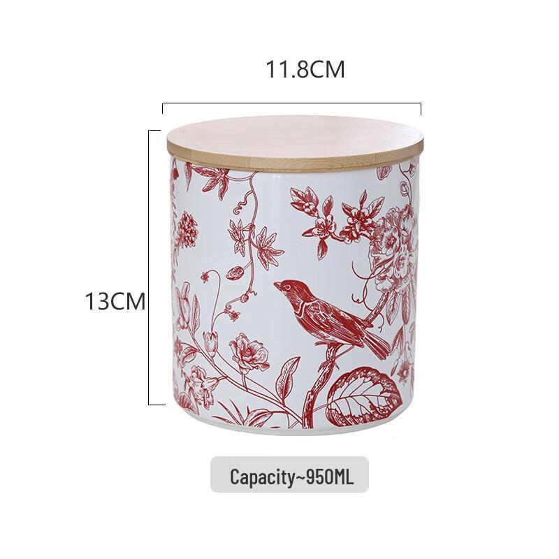 ZISIZ Ceramic Storage Jar with Bamboo Lid