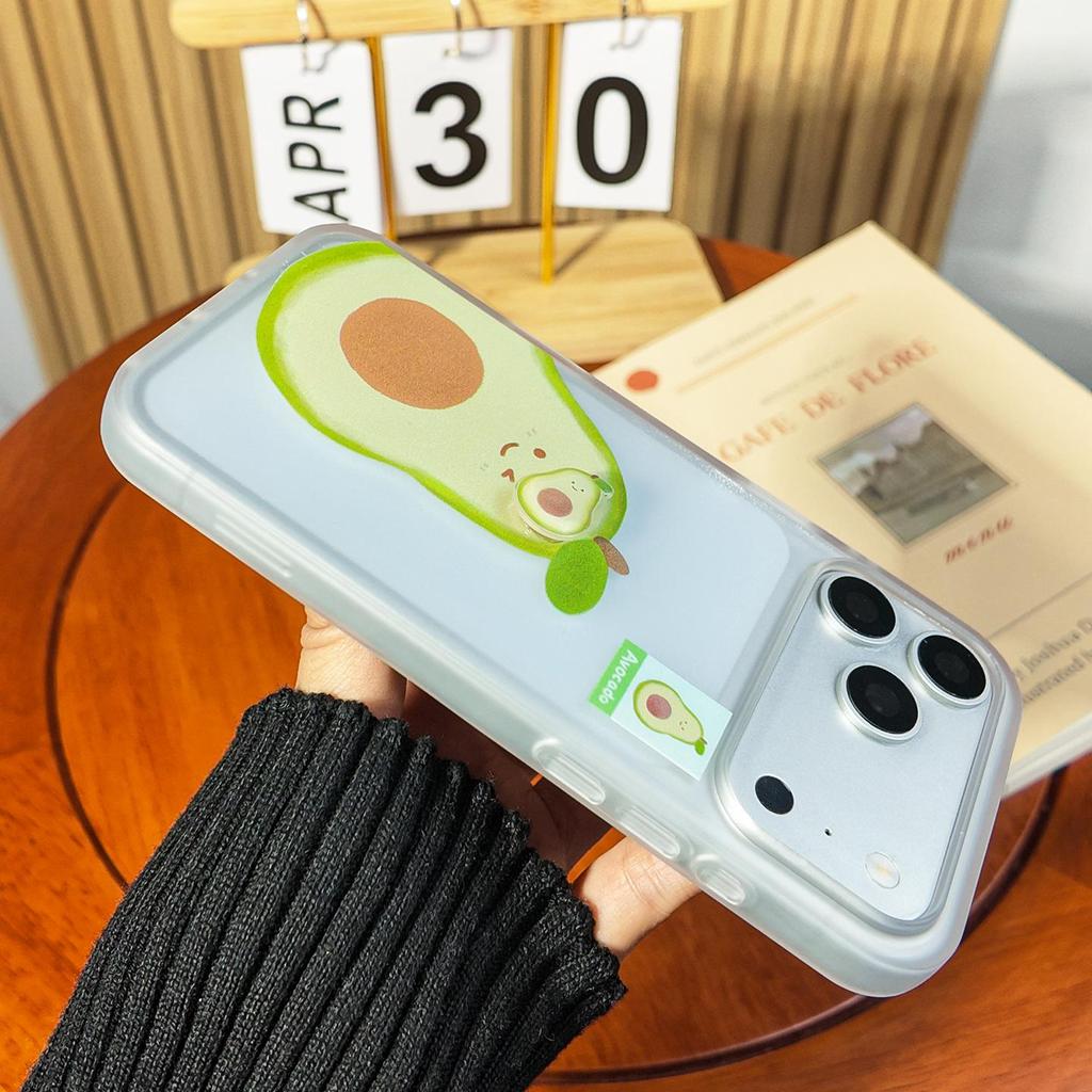Summer Cartoon Fruit Rotating Phone Case for Apple 17ProMax - Durian & Guava Design