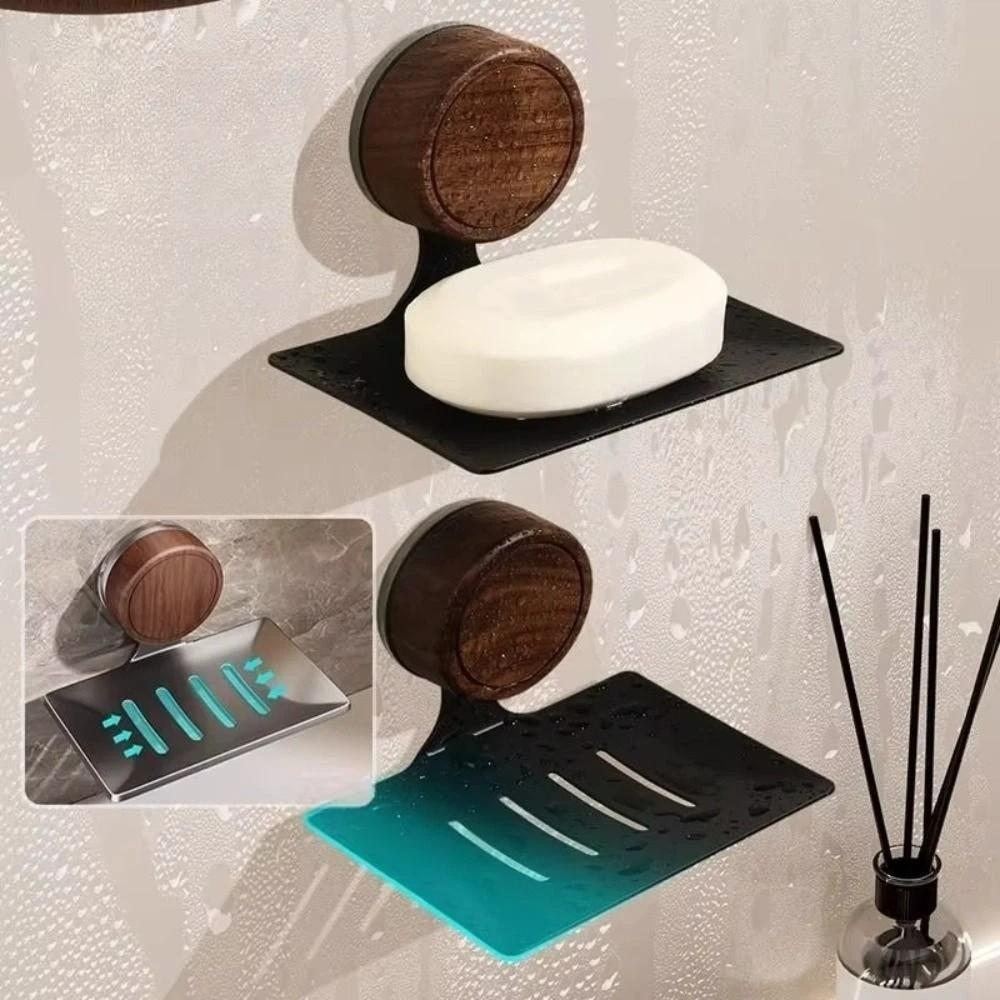 Suction Cup Soap Dish Self-draining Soap Holder Punch-free Soap Box Bathroom