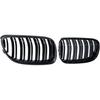 Left Right Glossy Black Carbon Fiber Dual Slats Kidney Grille Grill Compatible with 2011-2013 BMW E92 E93 325i 328i 335i 2-Door LCI, For E92 E93