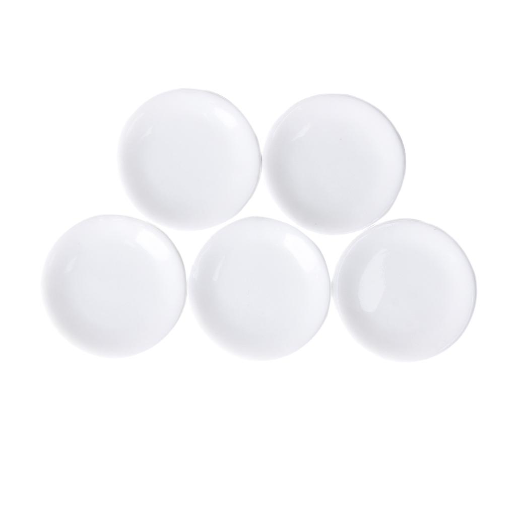 5pcs Dollhouse Miniature White Ceramic Food Plates Kitchen