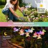 2PCs  Solar Butterfly Flower Stake Lights 10/8/6 Head 2 Modes Steady Flash Waterproof Outdoor Garden Yard DIY Decor Lamp