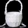 Flower Basket Handcrafted DIY Western Style Wedding Flower Girl White Basket Celebration Supplies