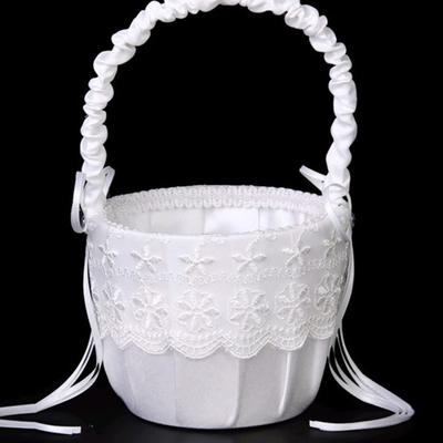Cesto de Flores Artesanal DIY Estilo Ocidental Casamento Daminha Cesto Branco Suprimentos para Celebração