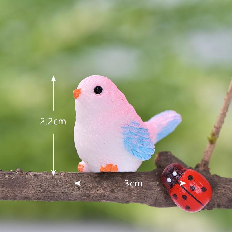 Multi-functional Accessories Cute Cartoon Bird Figurine Garden Plants Animals Resin Handicrafts Decorative Figurines.