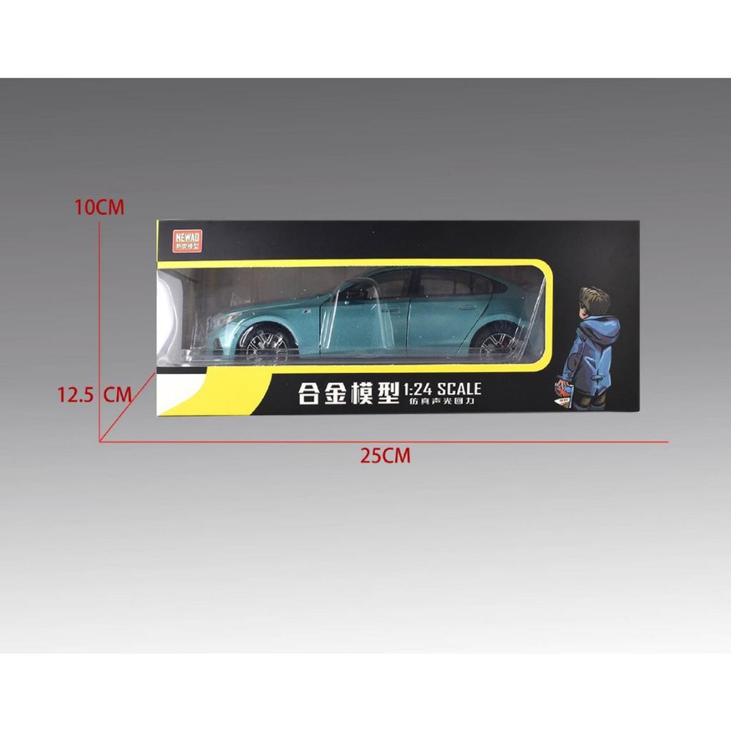 1/24 BMW I5 M60 Diecast Alloy Modelo Luxy Toy Car Som Luz Kid X-MAS Toy Presente