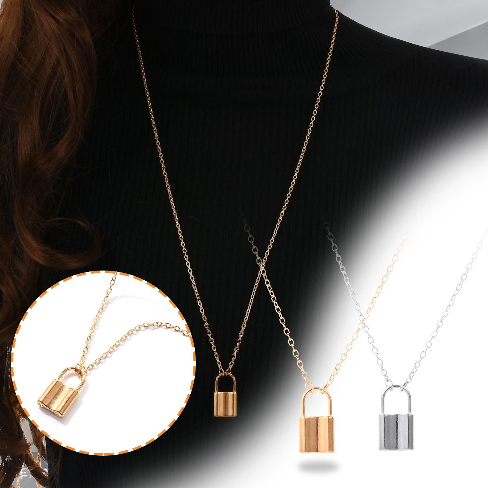 

Женский винтажный осенне-зимний свитер, цепочка с длинным замком и подвеской, ожерелье